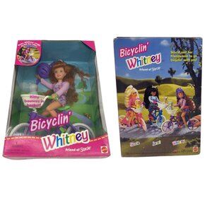 1996 Mattel Bicyclin' Whitney (Friend of Stacie) w/ Kitty in Basket